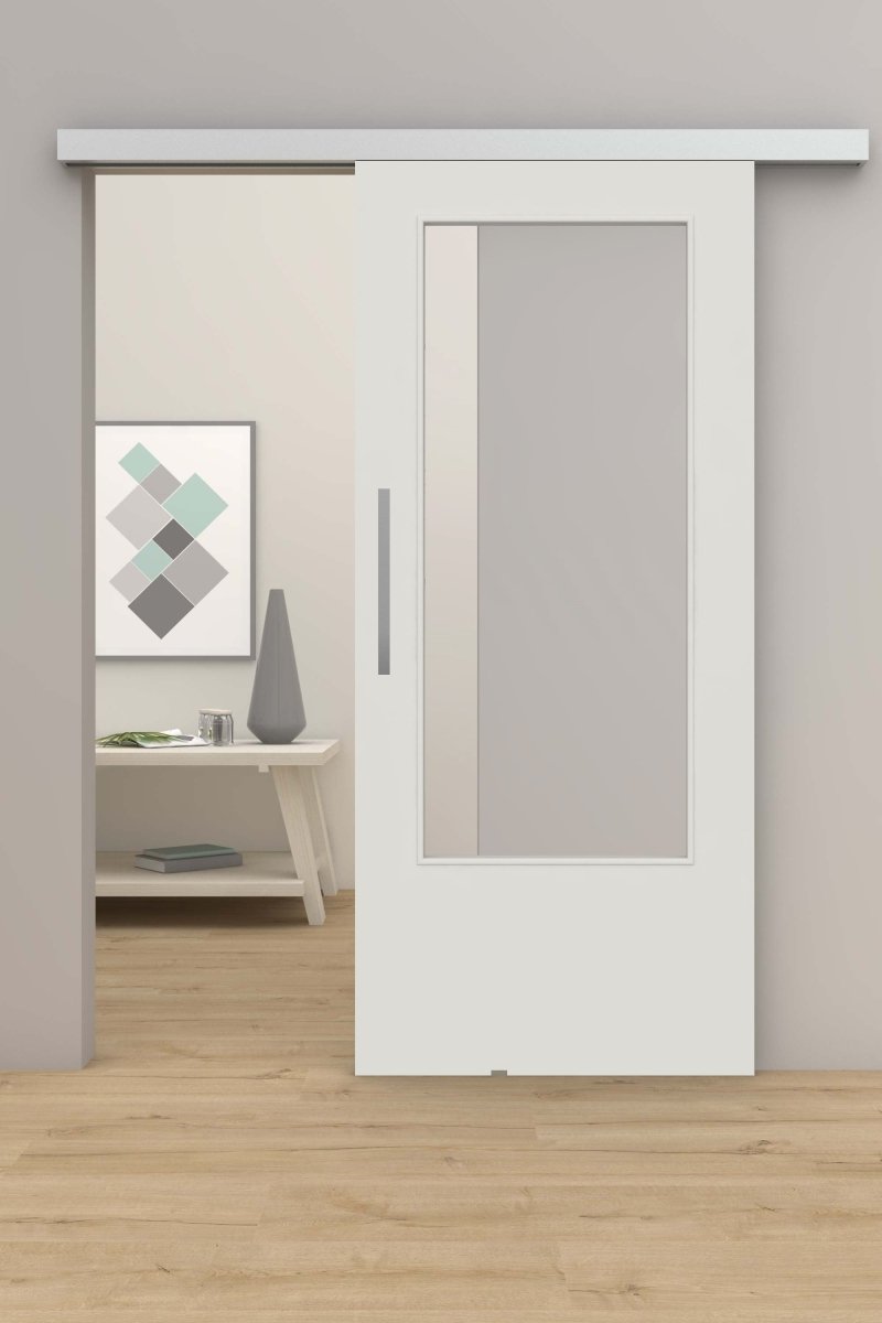 Schiebetür mit Laufschiene CPL Uni grau RAL 7047 LA 01 - Meine Tür