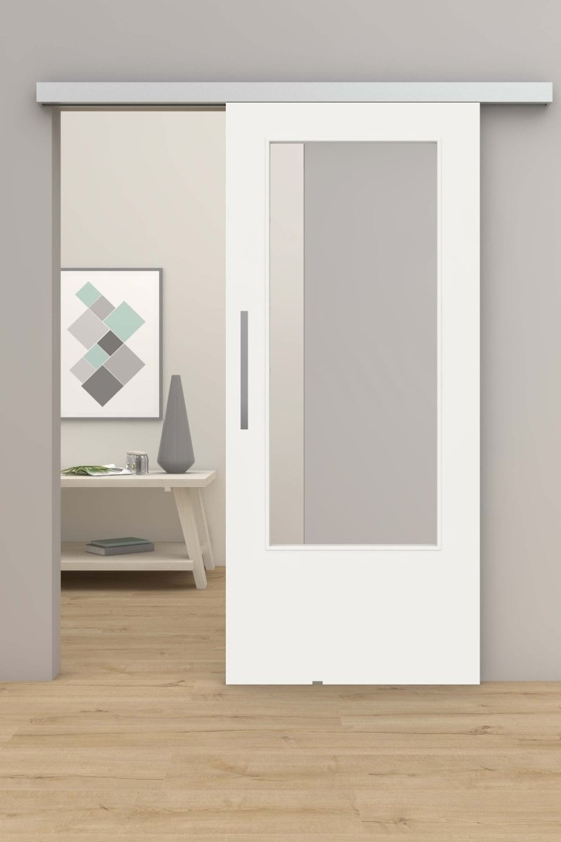 Schiebetür mit Laufschiene CPL Uni weiß RAL 9016 LA - Meine Tür