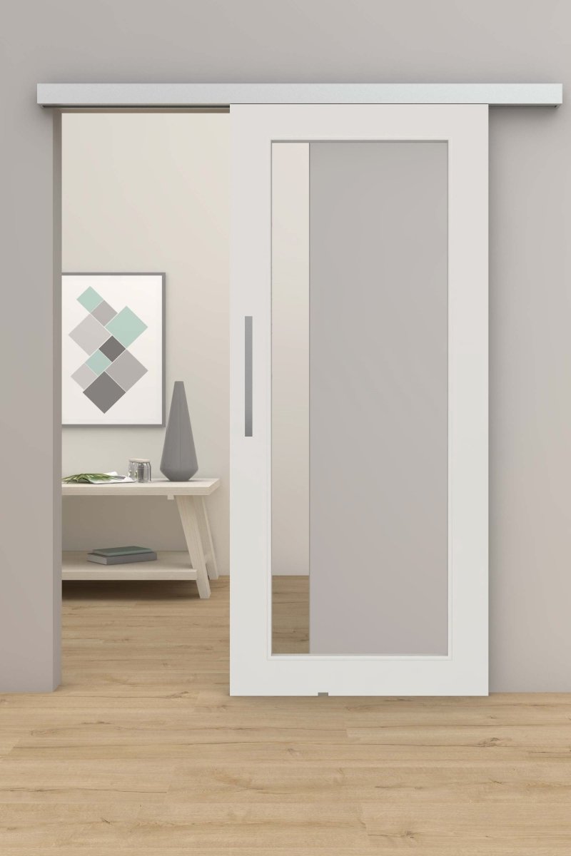 Schiebetür mit Laufschiene CPL Uni weiß RAL 9016 LA XL - Meine Tür