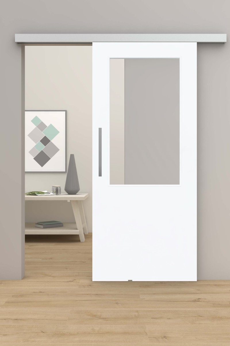 Schiebetür mit Laufschiene CPL Weißlack RAL 9003 LA 02 - Meine Tür