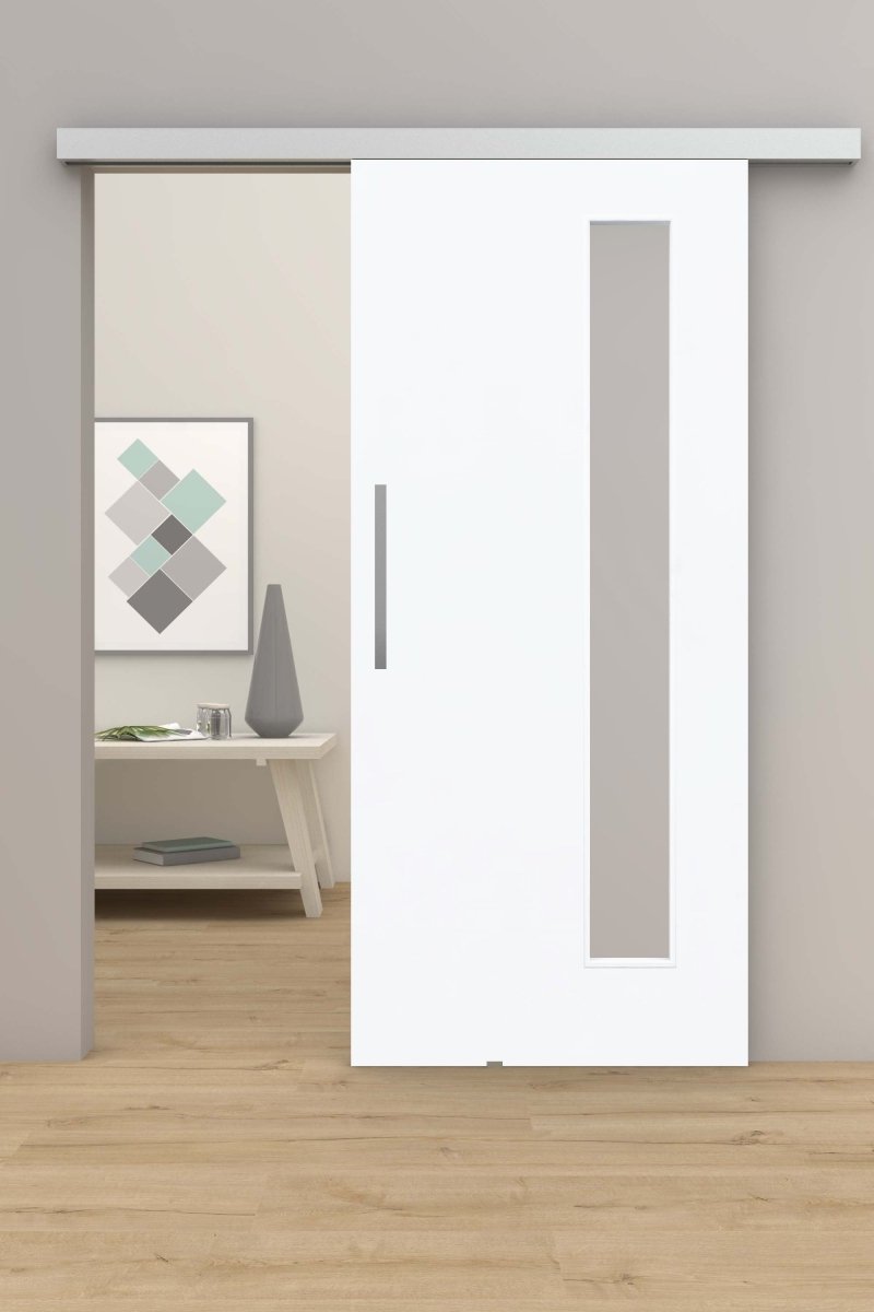 Schiebetür mit Laufschiene CPL Weißlack RAL 9003 LA 08B - Meine Tür