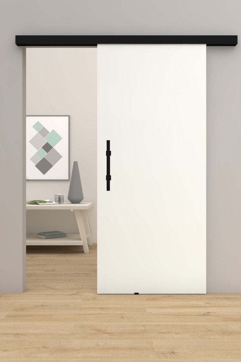 Schiebetür mit Laufschiene CPL Weißlack RAL 9010 - Meine Tür