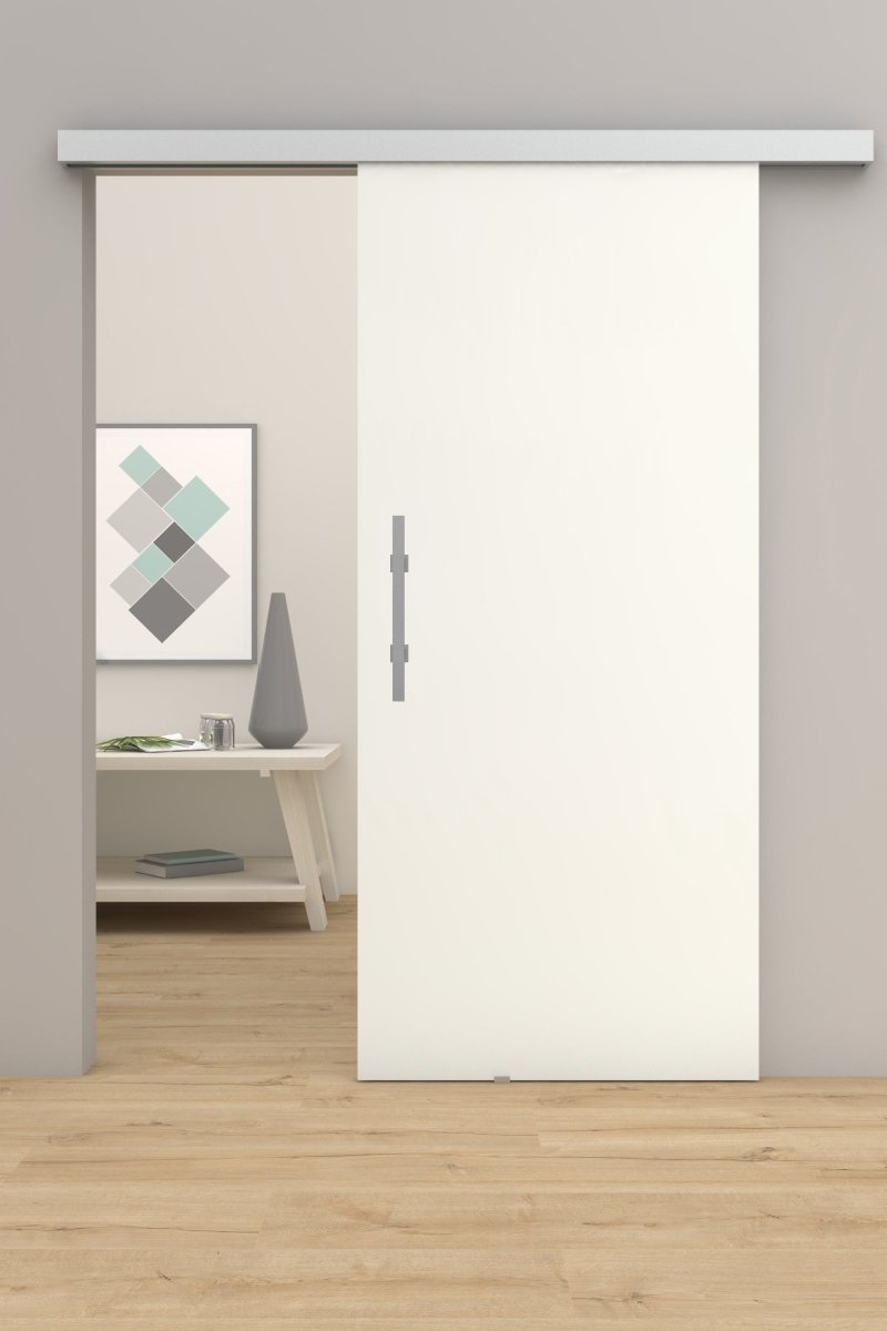 Schiebetür mit Laufschiene CPL Weißlack RAL 9010 - Meine Tür