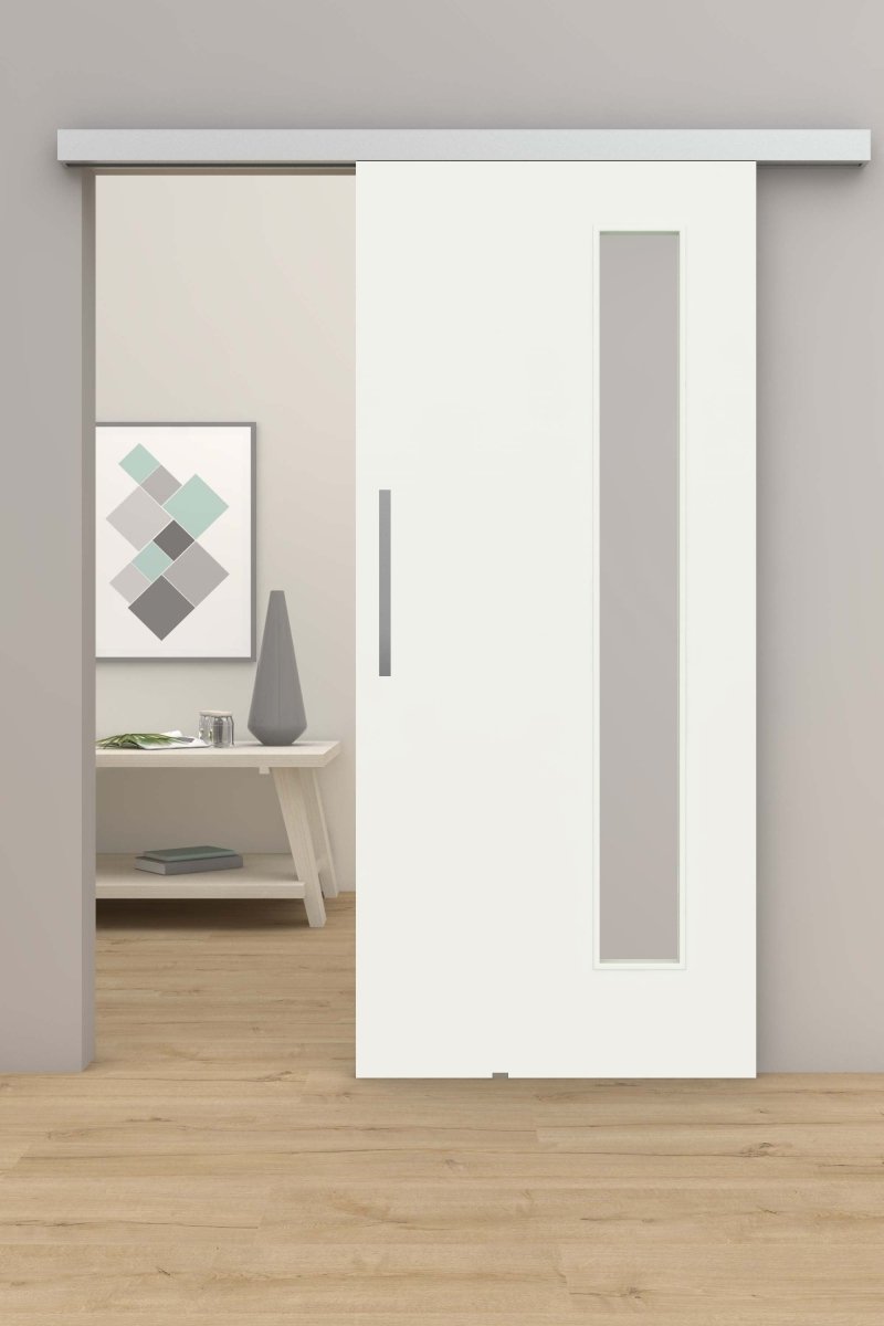 Schiebetür mit Laufschiene CPL Weißlack RAL 9010 LA 08B - Meine Tür