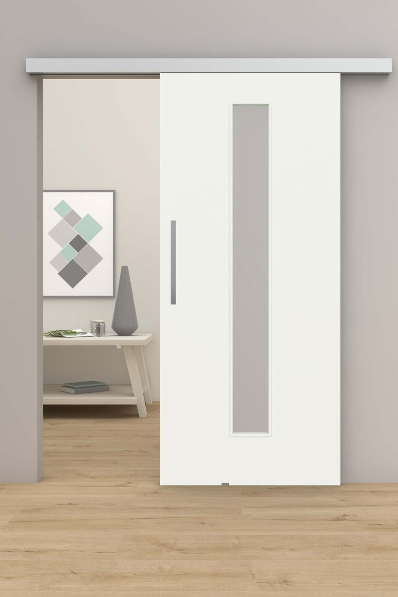 Schiebetür mit Laufschiene CPL Weißlack RAL 9010 LA 08M - Meine Tür