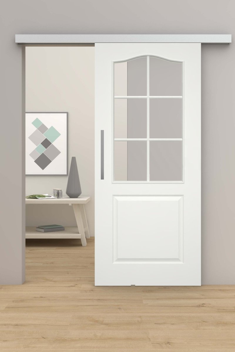Schiebetür mit Laufschiene Hennes 2KB LA SP6 Weißlack RAL 9010 Stiltür - Meine Tür