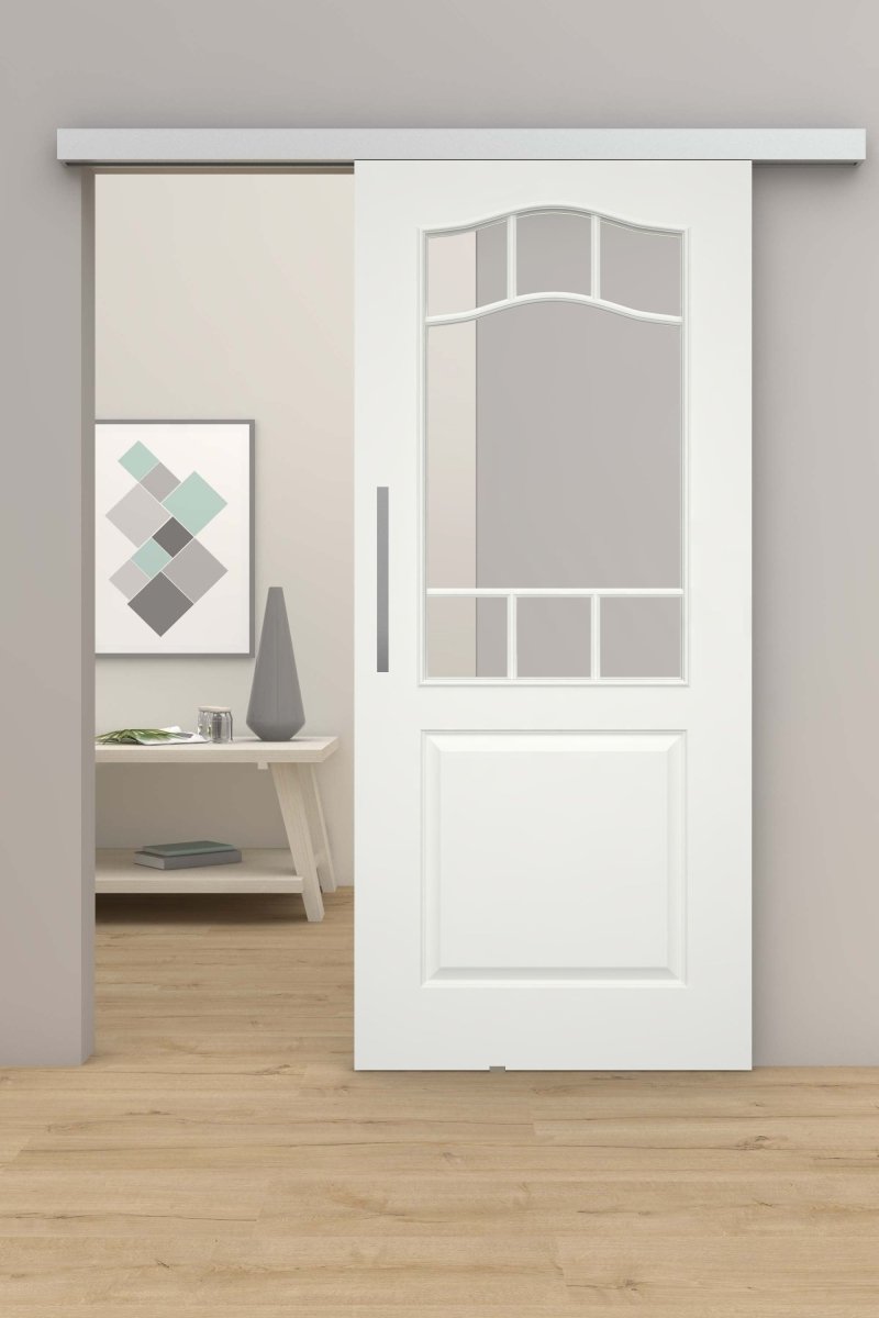 Schiebetür mit Laufschiene Hennes 2KB LA SP7 Weißlack RAL 9010 Stiltür - Meine Tür