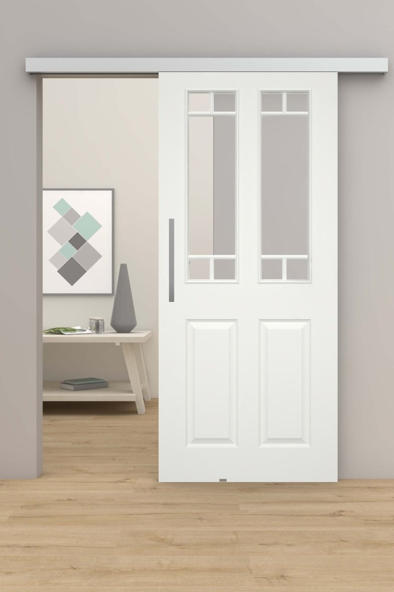 Schiebetür mit Laufschiene Hennes 4G 2LA SP5 Weißlack RAL 9010 Stiltür - Meine Tür