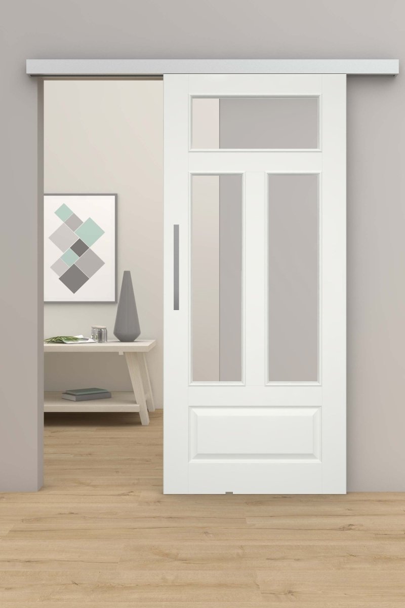 Schiebetür mit Laufschiene Hennes 4G AD 3LA Weißlack RAL 9010 Stiltür - Meine Tür