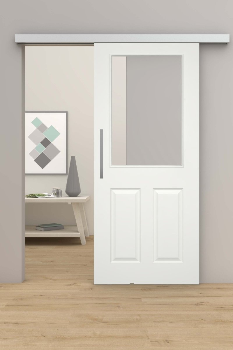 Schiebetür mit Laufschiene Hennes 4G LA Weißlack RAL 9010 Stiltür - Meine Tür