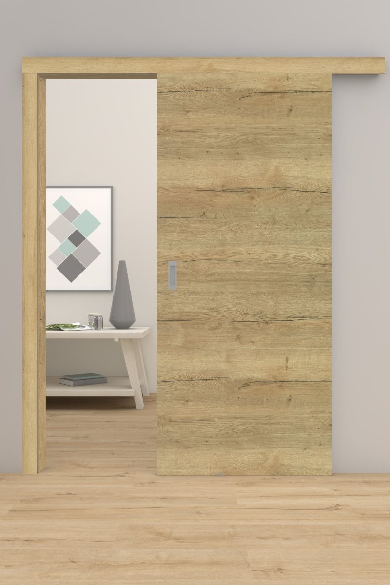 Schiebetür mit Zarge CPL Lennart Eiche Natur Queroptik - Meine Tür