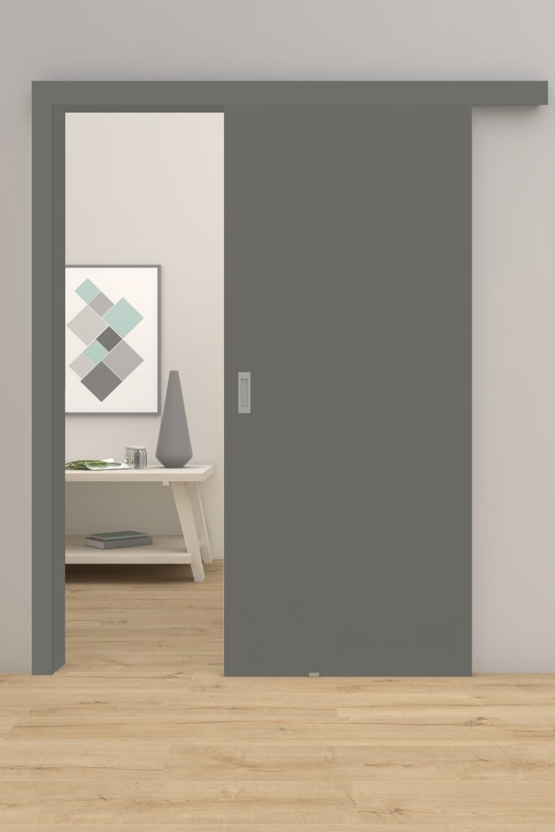Schiebetür mit Zarge CPL Nanoline Mattgrau RAL 9037 - Meine Tür