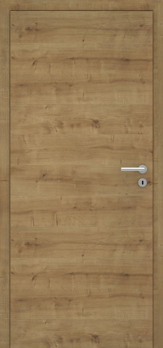 Stumpfeinschlagende Tür mit Zarge CPL Eiche astig Queroptik - Meine Tür