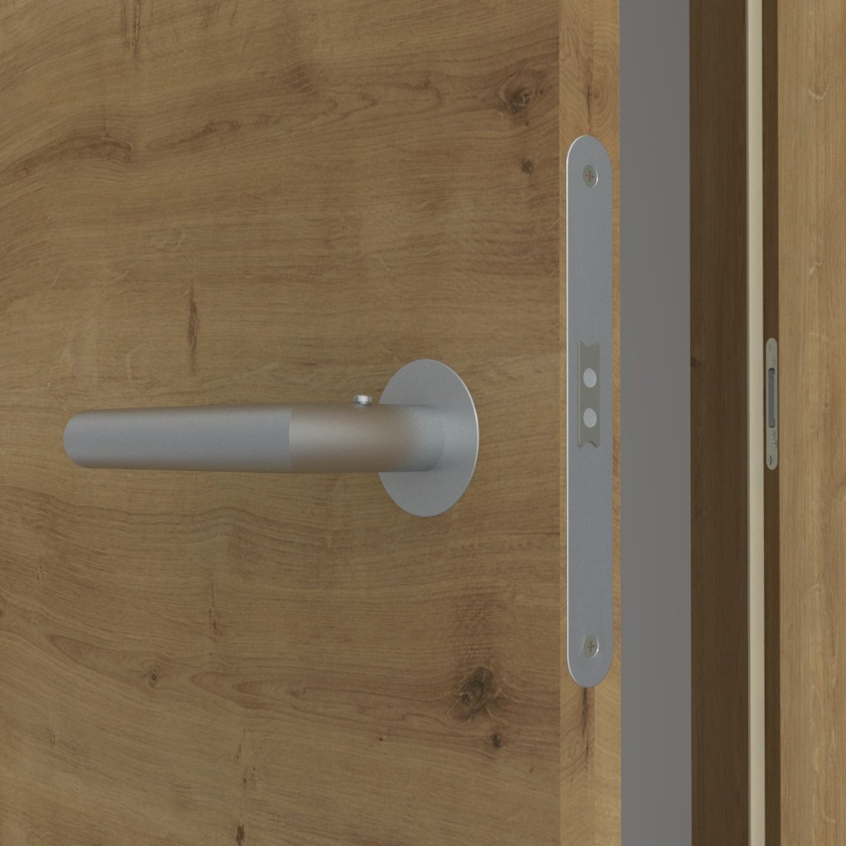 Stumpfeinschlagende Tür mit Zarge CPL Eiche astig Queroptik | ohne Schlüssellochbohrung - Meine Tür