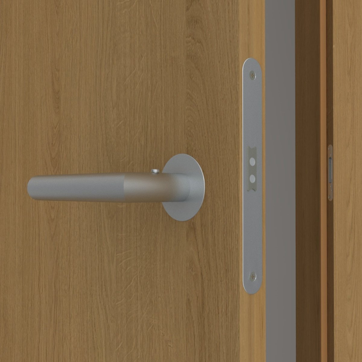 Stumpfeinschlagende Tür mit Zarge CPL Eiche Natur | ohne Schlüssellochbohrung - Meine Tür