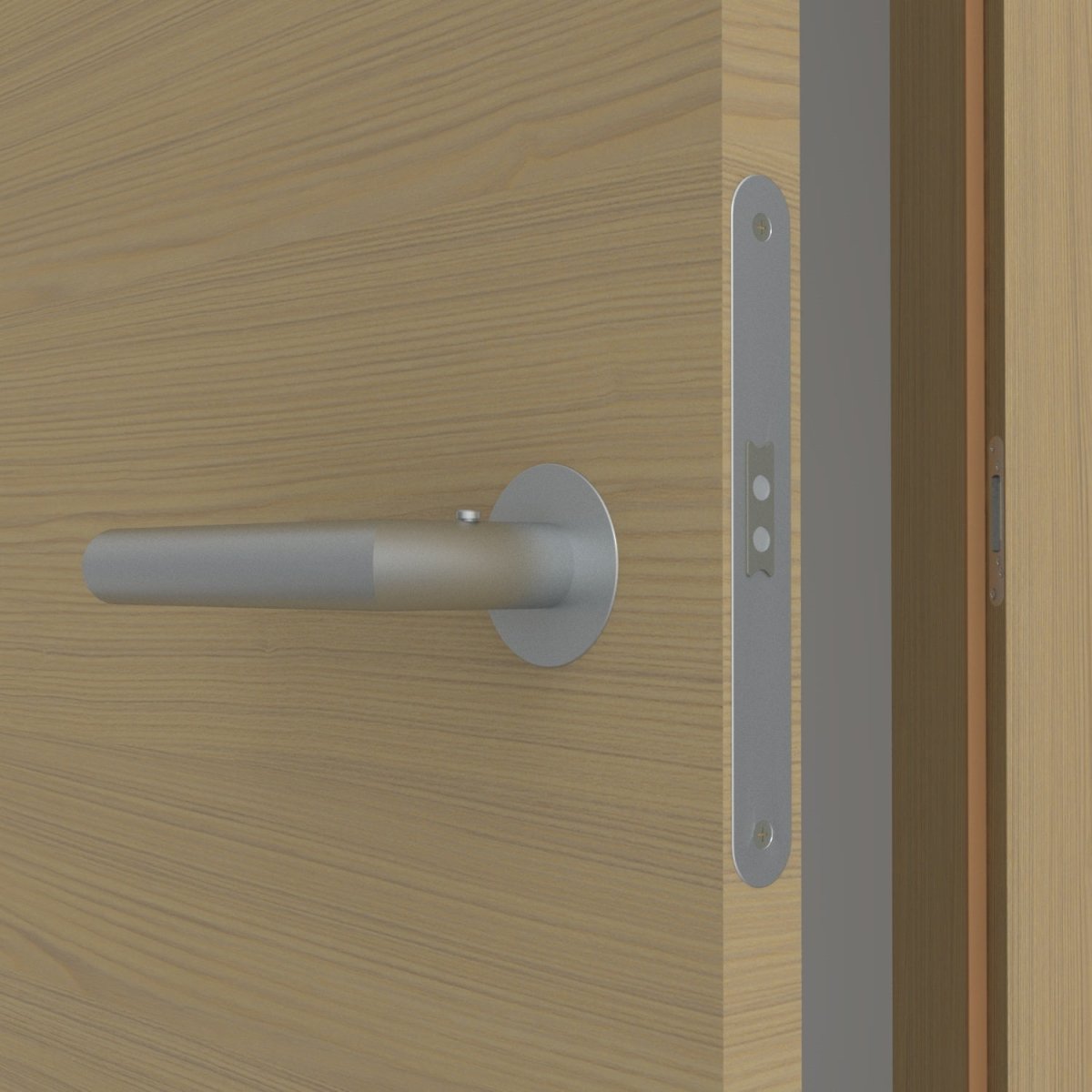 Stumpfeinschlagende Tür mit Zarge CPL Mattline Eiche Naturbeige Queroptik | ohne Schlüssellochbohrung - Meine Tür