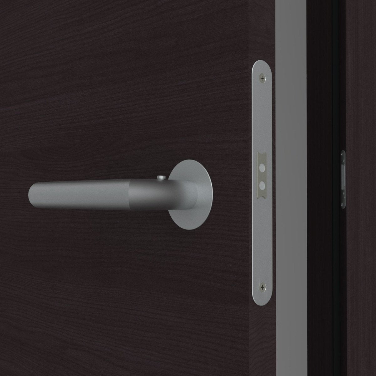 Stumpfeinschlagende Tür mit Zarge CPL Mattline Graphitgrau Queroptik | ohne Schlüssellochbohrung - Meine Tür