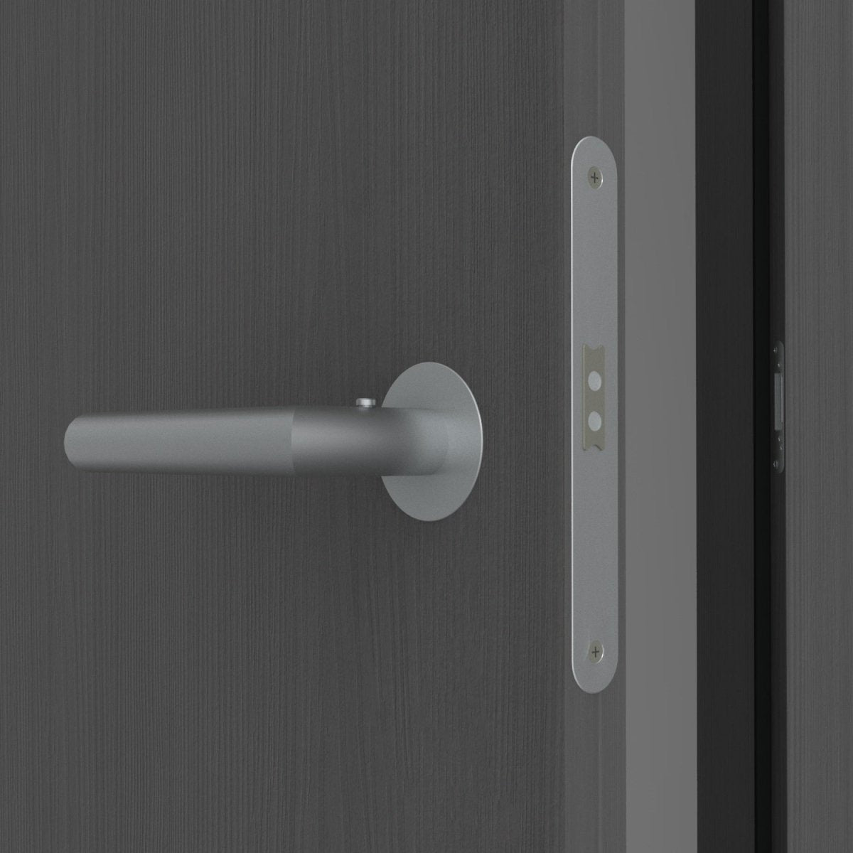 Stumpfeinschlagende Tür mit Zarge CPL Mattline Mineralgrau | ohne Schlüssellochbohrung - Meine Tür