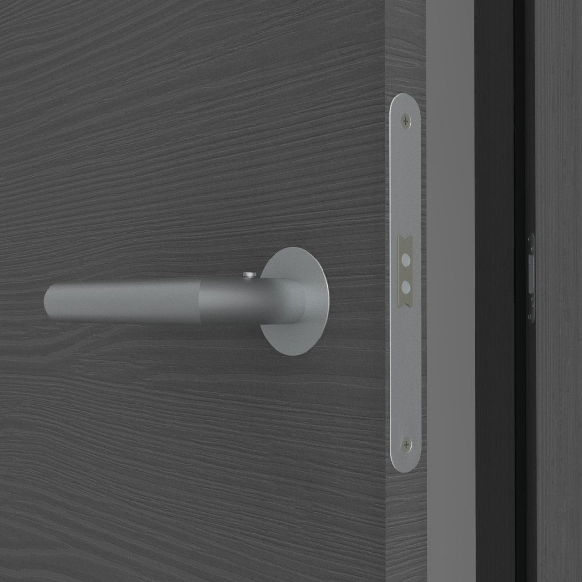 Stumpfeinschlagende Tür mit Zarge CPL Mattline Mineralgrau Queroptik | ohne Schlüssellochbohrung - Meine Tür