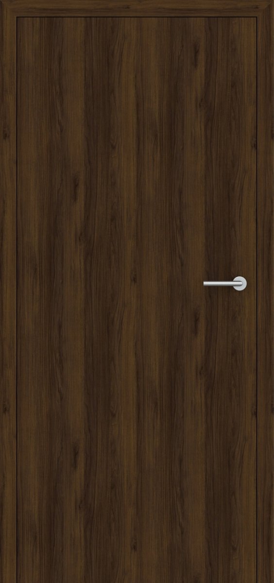 Stumpfeinschlagende Tür mit Zarge CPL Mattline Nussbraun | ohne Schlüssellochbohrung - Meine Tür
