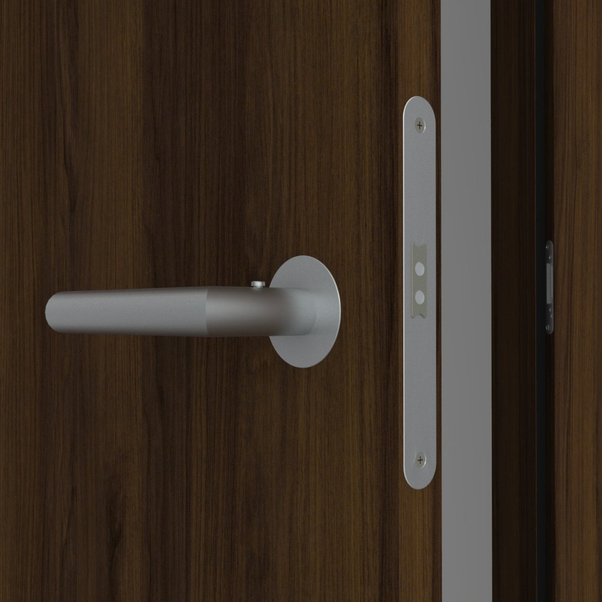 Stumpfeinschlagende Tür mit Zarge CPL Mattline Nussbraun | ohne Schlüssellochbohrung - Meine Tür