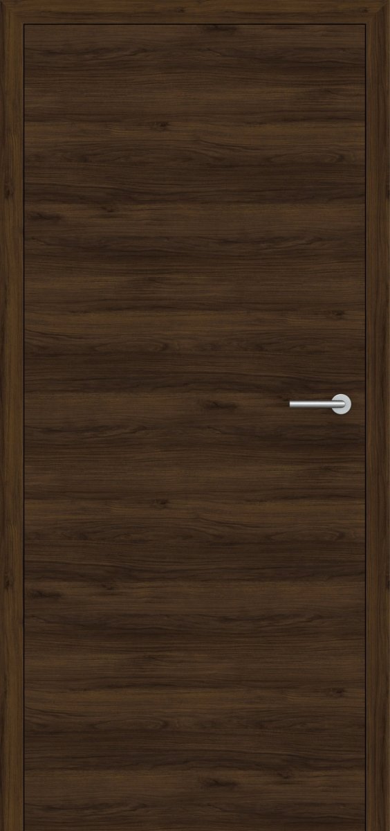 Stumpfeinschlagende Tür mit Zarge CPL Mattline Nussbraun Queroptik | ohne Schlüssellochbohrung - Meine Tür
