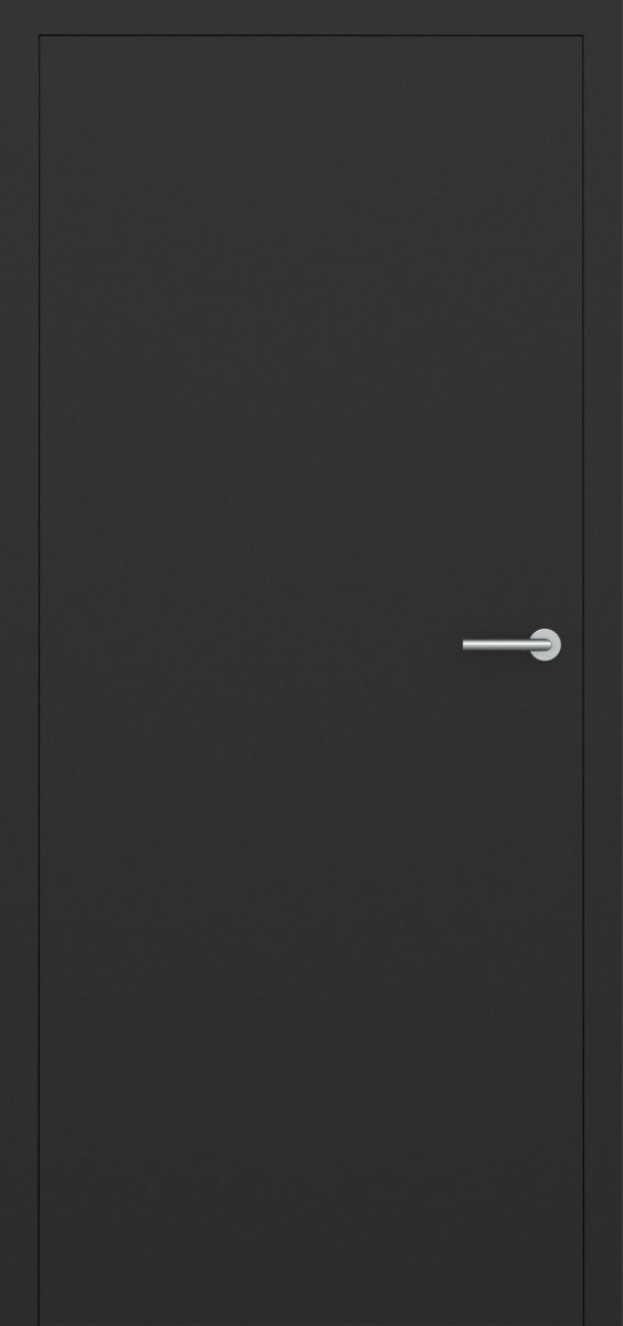 Stumpfeinschlagende Tür mit Zarge CPL Nanoline Mattschwarz RAL 9005 | ohne Schlüssellochbohrung - Meine Tür