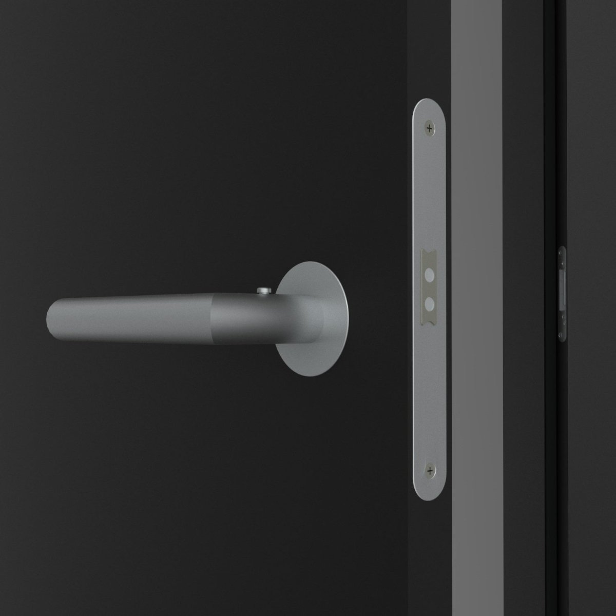 Stumpfeinschlagende Tür mit Zarge CPL Nanoline Mattschwarz RAL 9005 | ohne Schlüssellochbohrung - Meine Tür