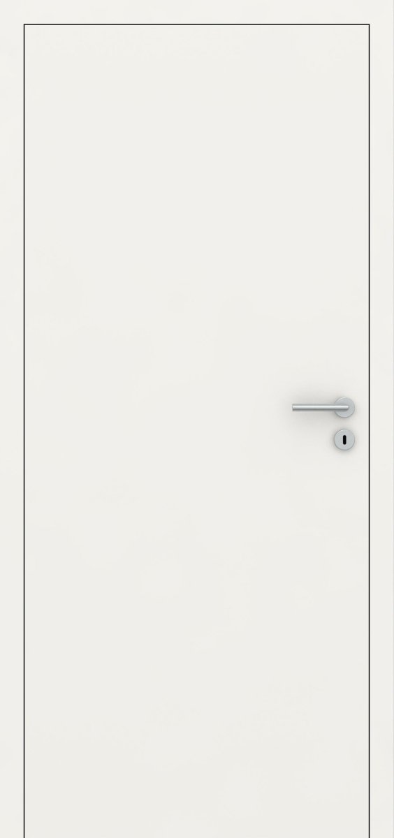 Stumpfeinschlagende Tür mit Zarge CPL Nanoline Mattweiß RAL 9016 - Meine Tür