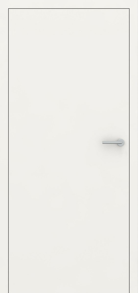 Stumpfeinschlagende Tür mit Zarge CPL Nanoline Mattweiß RAL 9016 | ohne Schlüssellochbohrung - Meine Tür