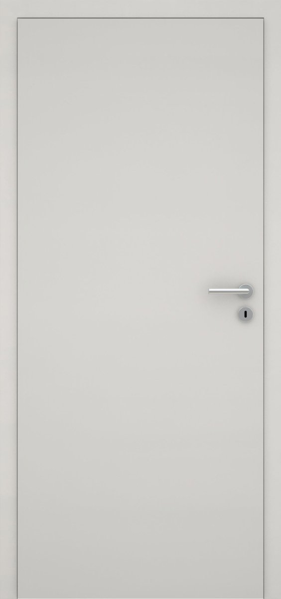 Stumpfeinschlagende Tür mit Zarge CPL Uni grau RAL 7047 - Meine Tür