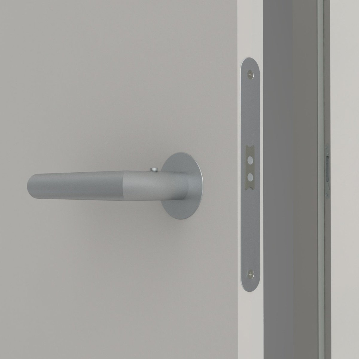 Stumpfeinschlagende Tür mit Zarge CPL Uni grau RAL 7047 | ohne Schlüssellochbohrung - Meine Tür