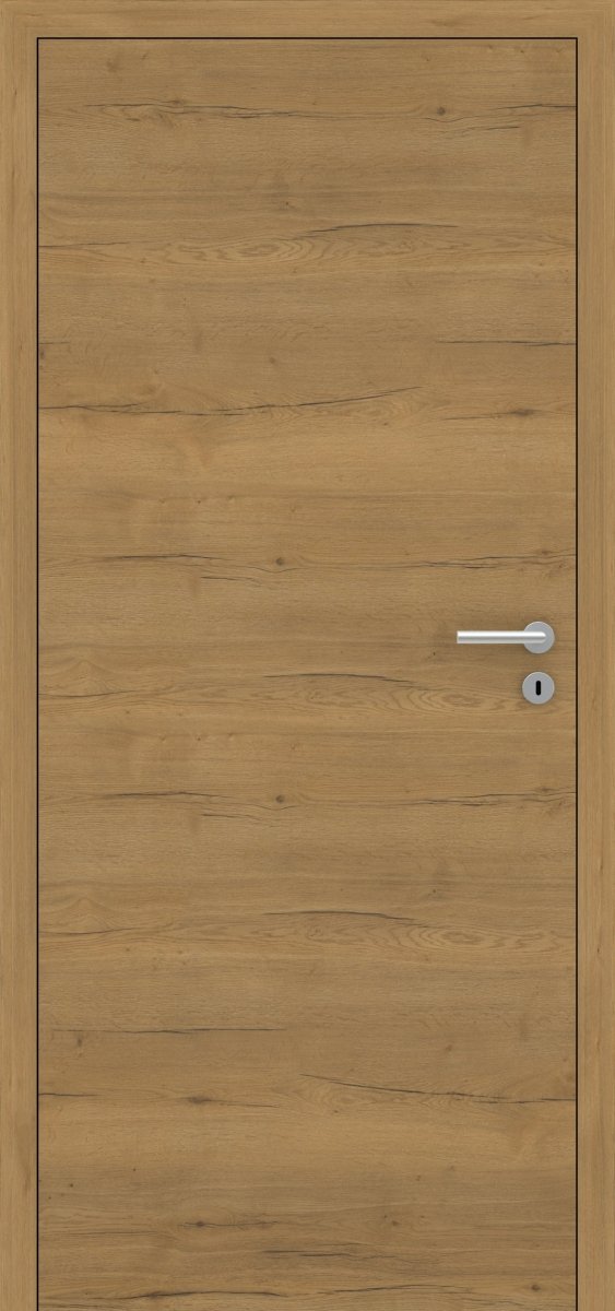 Stumpfeinschlagende Tür mit Zarge CPL Vicco Eiche Honig Queroptik - Meine Tür