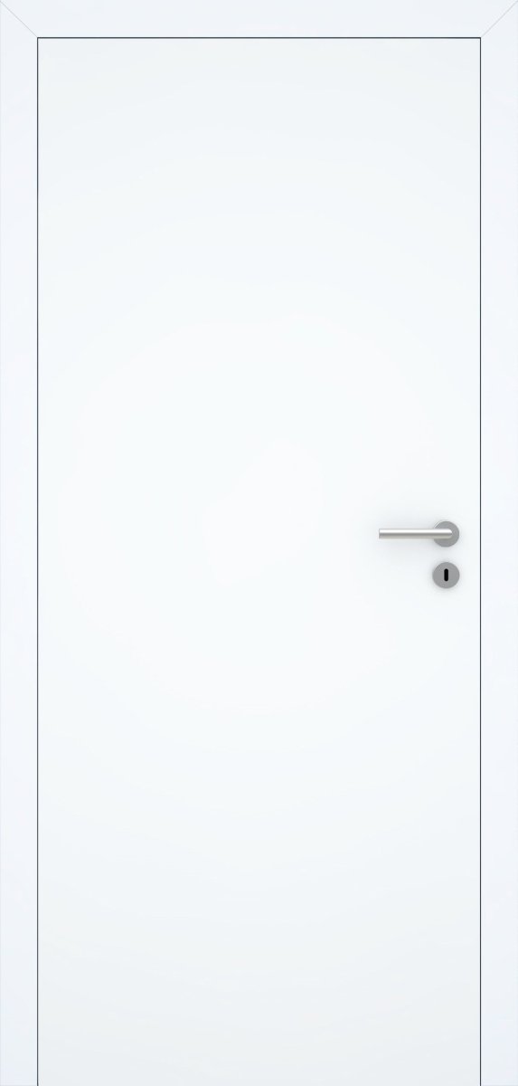 Stumpfeinschlagende Tür mit Zarge CPL Weißlack RAL 9003 - Meine Tür