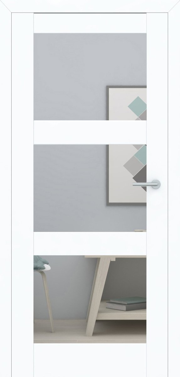 Stumpfeinschlagende Tür mit Zarge CPL Weißlack RAL 9003 Bergamont 3G 3LA | ohne Schlüssellochbohrung - Meine Tür