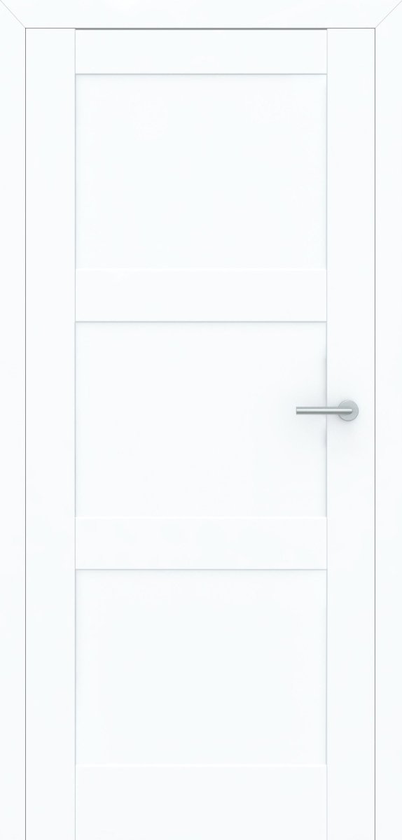 Stumpfeinschlagende Tür mit Zarge CPL Weißlack RAL 9003 Bergamont 3G | ohne Schlüssellochbohrung - Meine Tür