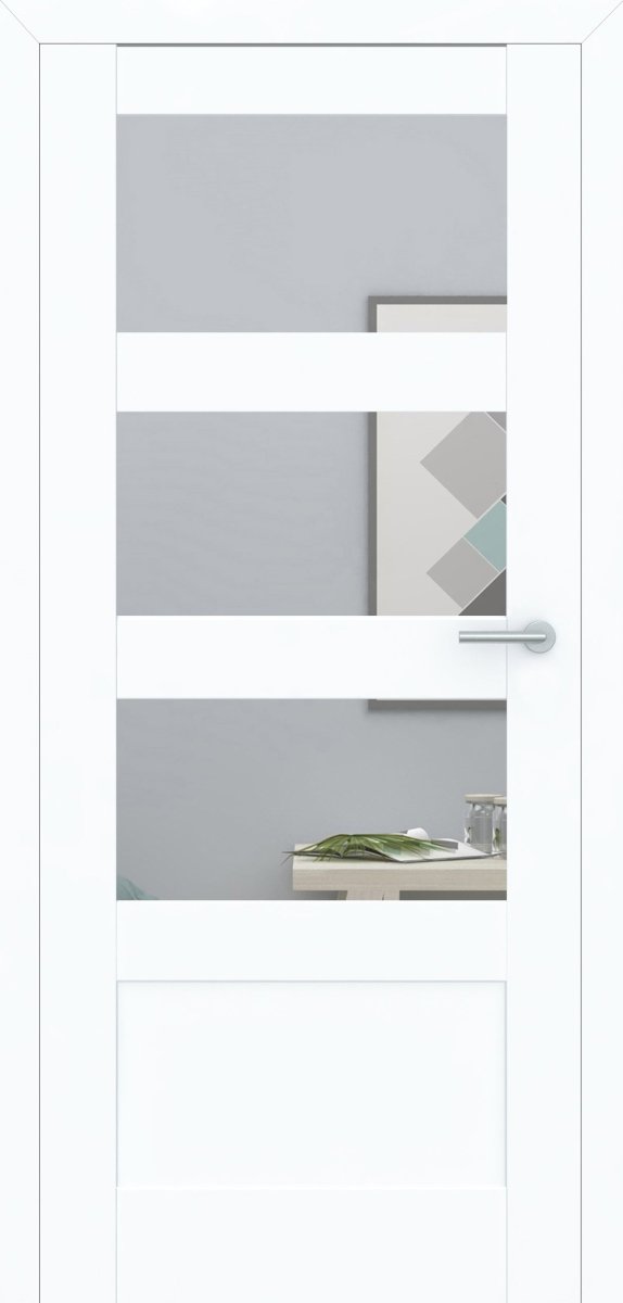 Stumpfeinschlagende Tür mit Zarge CPL Weißlack RAL 9003 Bergamont 4G 3LA | ohne Schlüssellochbohrung - Meine Tür