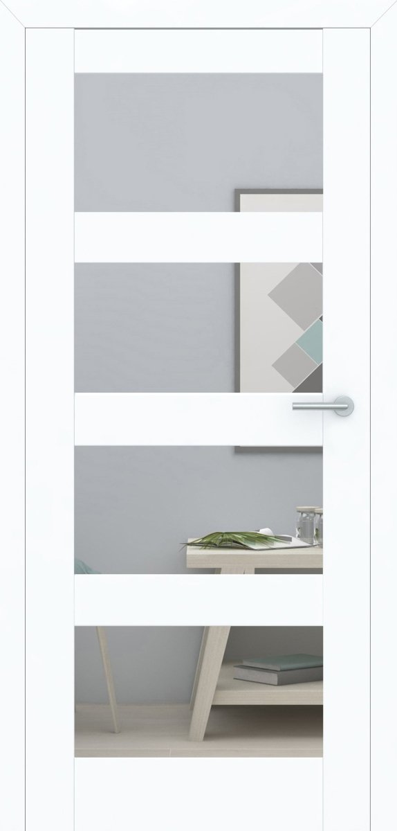 Stumpfeinschlagende Tür mit Zarge CPL Weißlack RAL 9003 Bergamont 4G 4LA | ohne Schlüssellochbohrung - Meine Tür