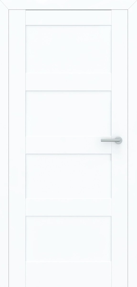 Stumpfeinschlagende Tür mit Zarge CPL Weißlack RAL 9003 Bergamont 4G | ohne Schlüssellochbohrung - Meine Tür