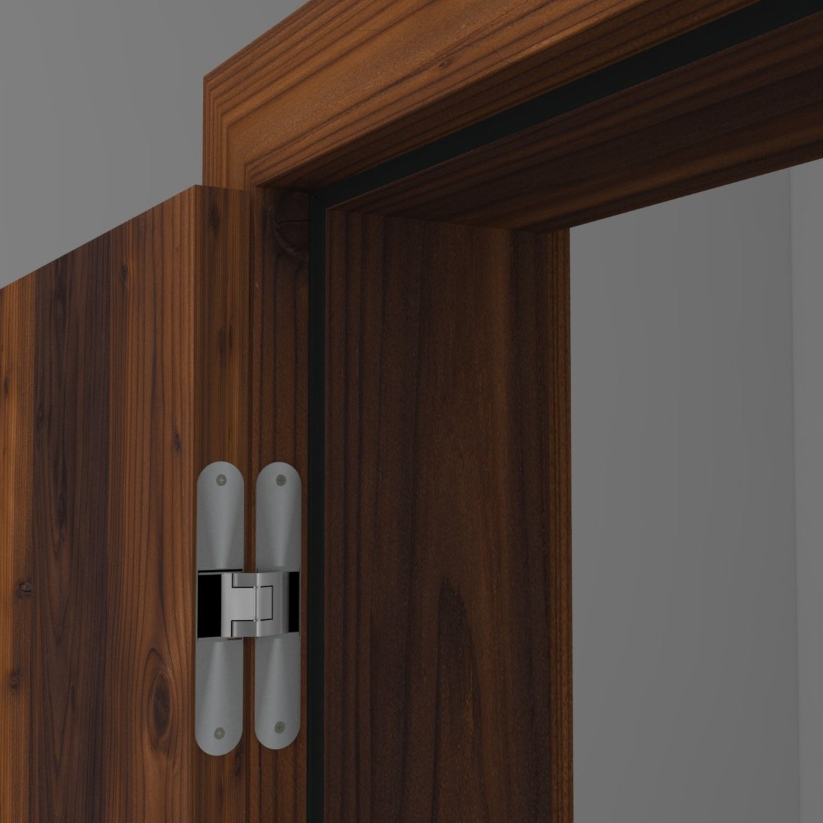 Stumpfeinschlagende Tür mit Zarge Echtholz Lärche Crack dunkel - Meine Tür