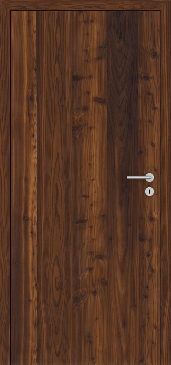 Stumpfeinschlagende Tür mit Zarge Echtholz Lärche Crack dunkel - Meine Tür
