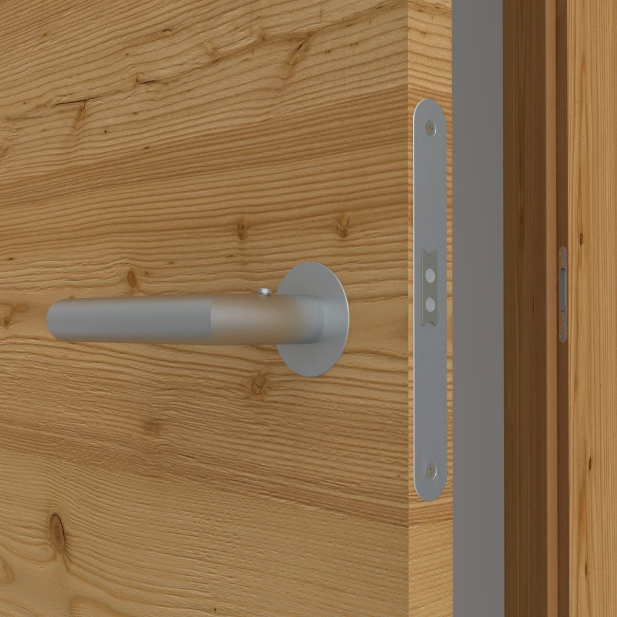 Stumpfeinschlagende Tür mit Zarge Echtholz Lärche Crack hell Queroptik | ohne Schlüssellochbohrung - Meine Tür