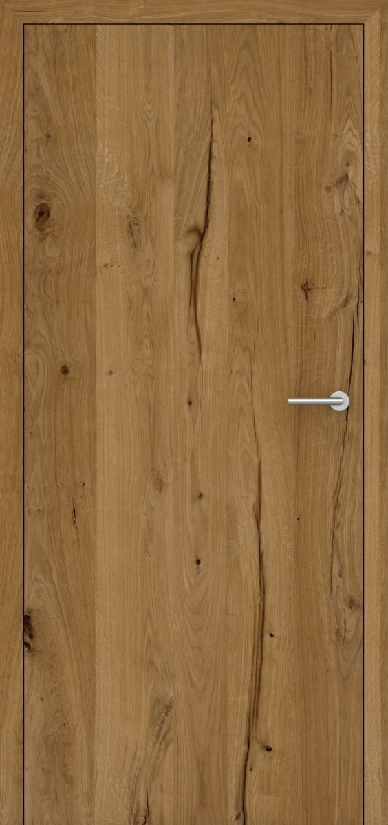 Stumpfeinschlagende Tür mit Zarge Echtholz Risseiche hell | ohne Schlüssellochbohrung - Meine Tür