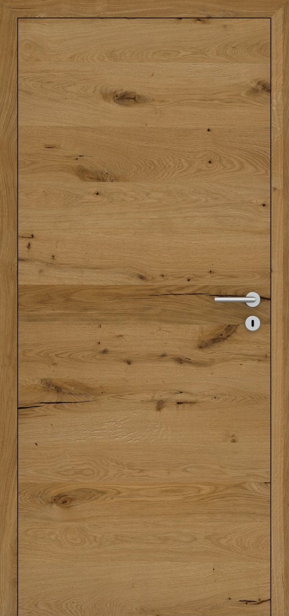 Stumpfeinschlagende Tür mit Zarge Echtholz Risseiche hell Queroptik - Meine Tür