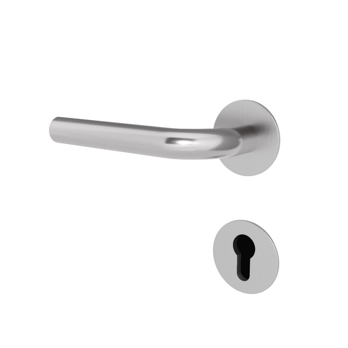 Türgriff Edelstahl matt poliert Comfort JUI - Flachrosette - Meine Tür