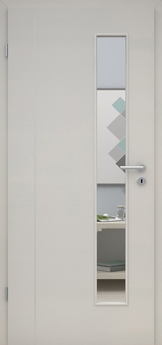 CPL Uni grau RAL 7047 LA 08S Innentür mit Lisene L4 - Meine Tür