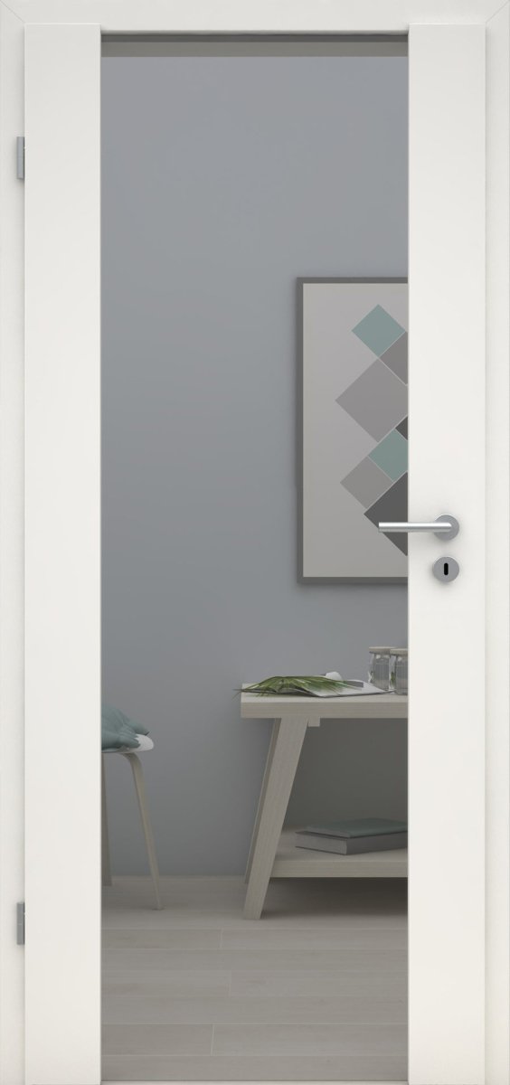 Innentür CPL Weißlack RAL 9010 Holzglastür Parsol grau - Meine Tür