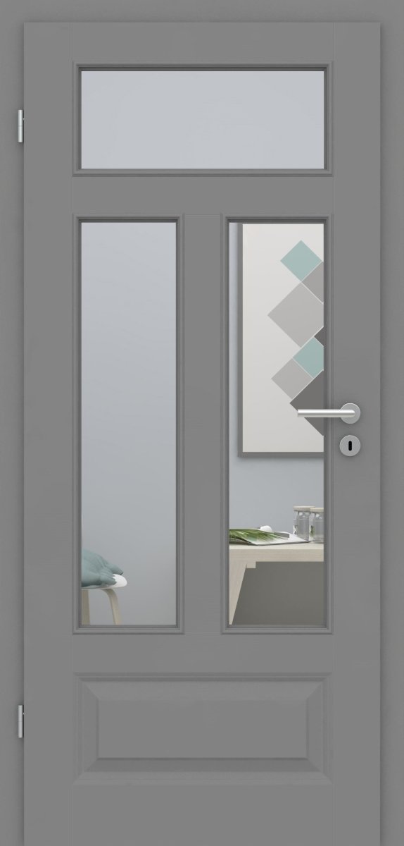Kallax 4F AD 3LA Stiltür Grau 7037 - Meine Tür