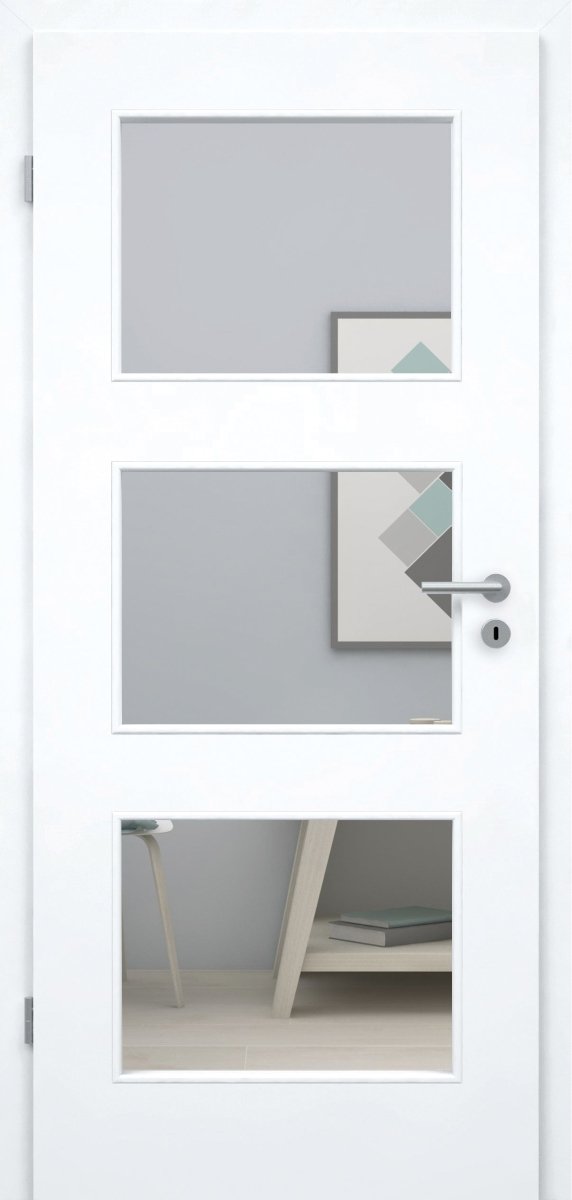 Sanela 3G 3LA Weißlack RAL 9003 Füllungsdesigntür - Meine Tür