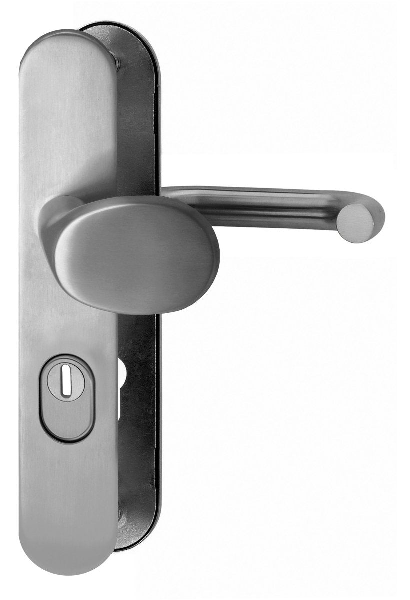 Schutzbeschlag mit Kernziehschutz Knopf-Drücker Edelstahl matt poliert Ares - Lienbacher - Meine Tür